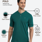 Raymond Men Green Modern Fit Solid Polo Neck Collar T-Shirt