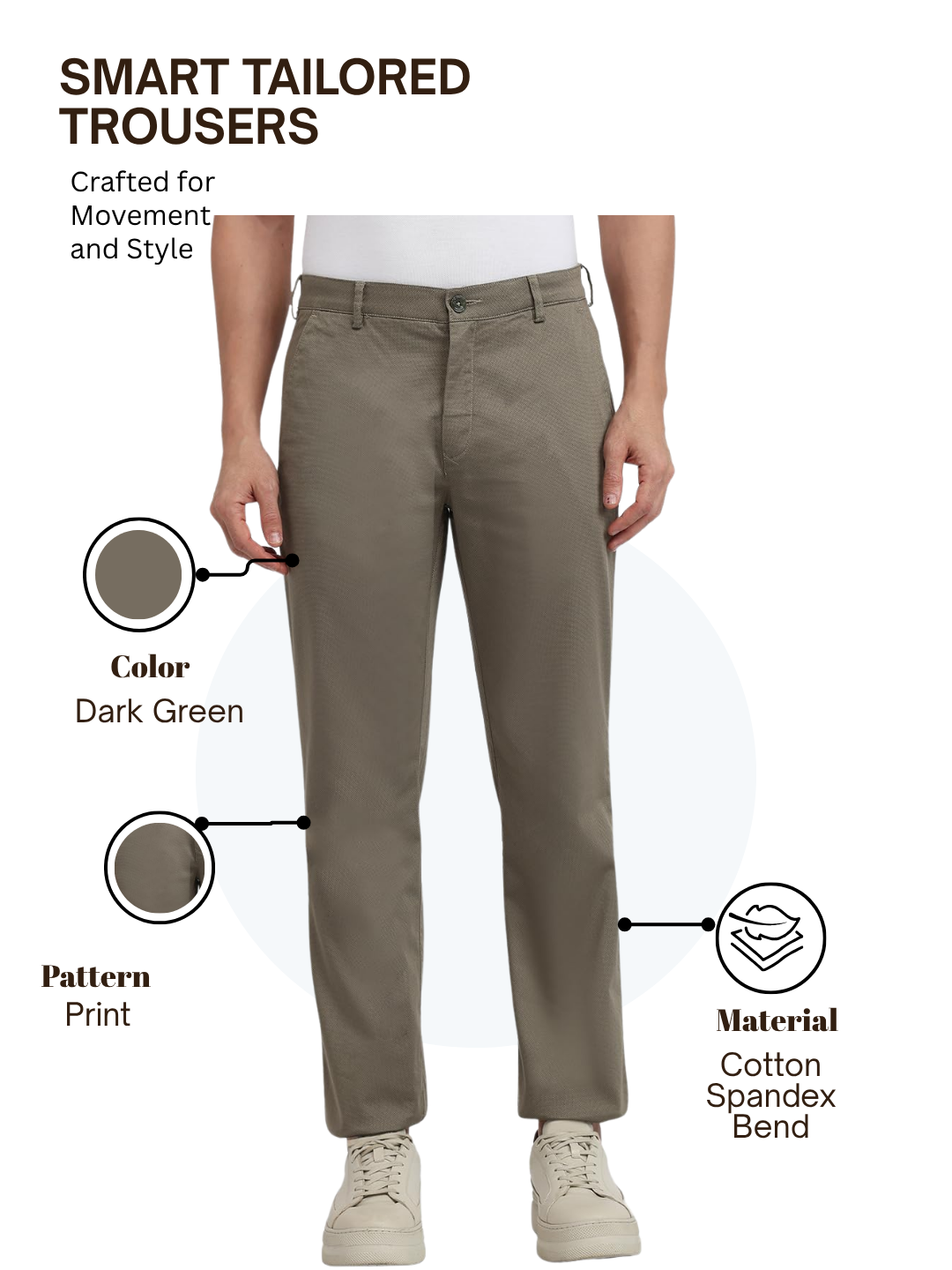 Colorplus Men Green Regular Fit Print Trouser – MyRaymond