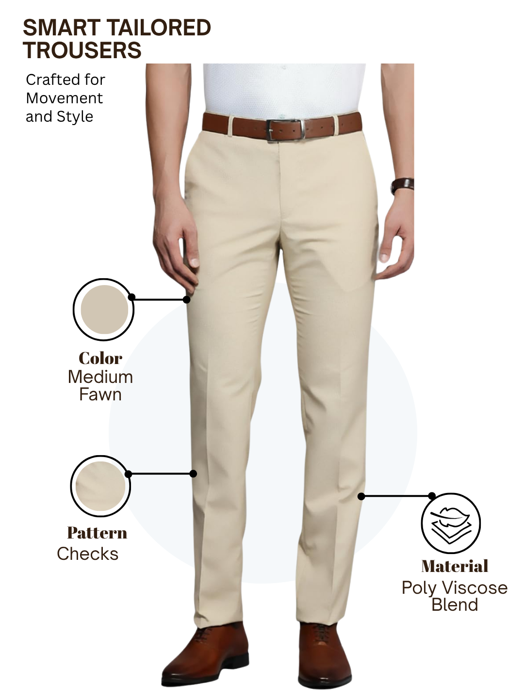 Raymond Men Brown Slim Fit Checks Trouser