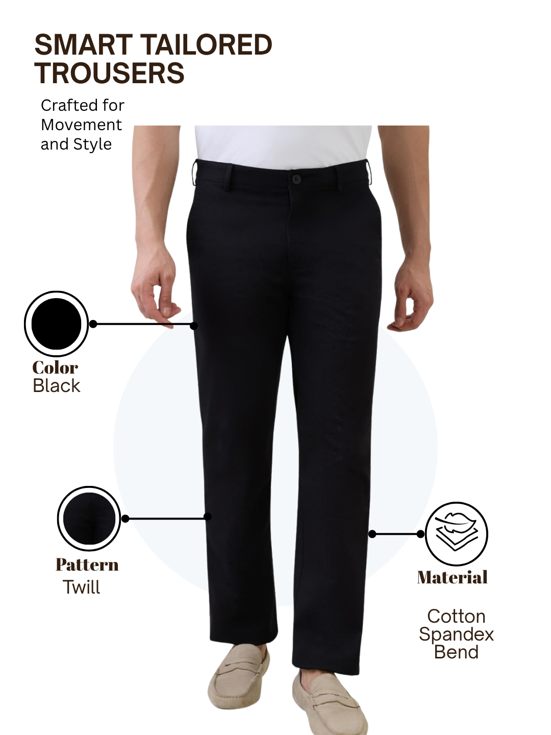 Colorplus Men Black Regular Fit Twill Trouser – MyRaymond