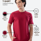 Raymond Men Red Regular Fit Solid Crew Neck Collar T-shirt