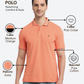 Raymond Men Orange Modern Fit Solid Polo Neck Collar T-shirt