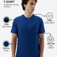 Raymond Men Blue Regular Fit Solid Crew Neck Collar T-shirt