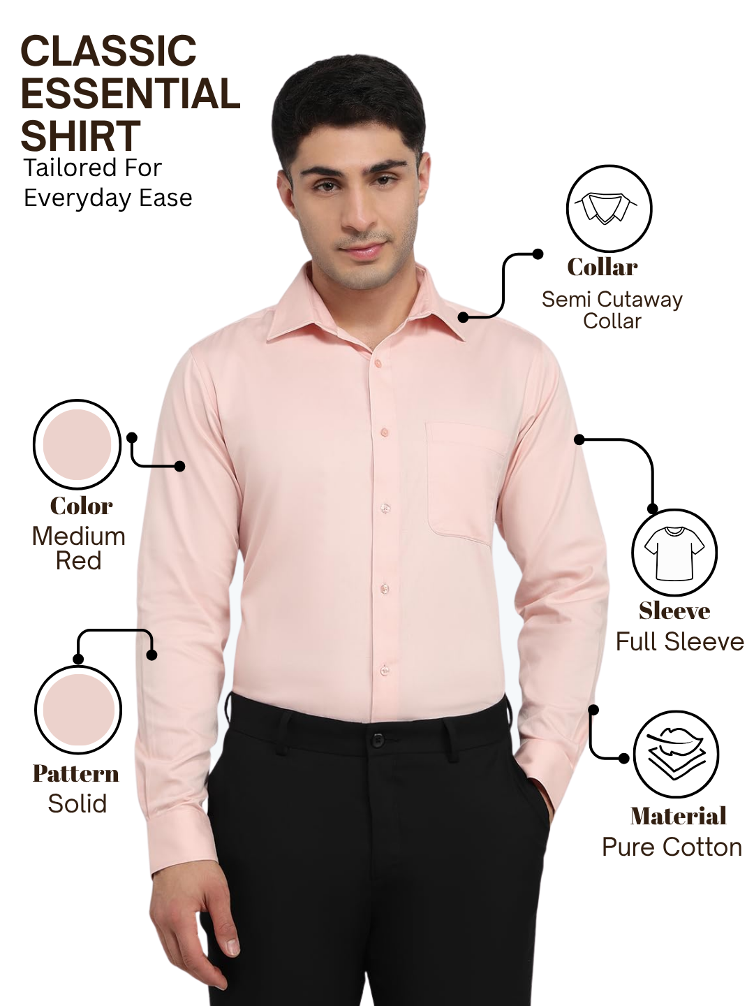 Raymond Men Red Slim Fit Solid Formal Shirt