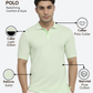 Raymond Men Green Modern Fit Solid Polo Neck Collar T-shirt
