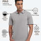 Raymond Men Grey Modern Fit Solid Polo Neck Collar T-shirt