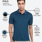 Raymond Men Blue Modern Fit Solid Polo Neck Collar T-shirt