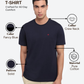 Raymond Men Blue Regular Fit Solid Crew neck Collar T-shirt