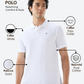 Raymond Men White Modern Fit Solid Polo Neck Collar T-shirt