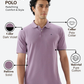 Raymond Men Purple Modern Fit Solid Polo Neck Collar T-shirt
