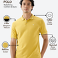 Raymond Men Yellow Modern Fit Solid Polo Neck Collar T-shirt