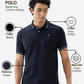 Raymond Men Black Modern Fit Solid Polo Neck Collar T-shirt