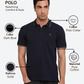 Raymond Men Blue Modern Fit Solid Polo Neck Collar T-shirt