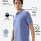 Raymond Men Blue Modern Fit Solid Polo Neck Collar T-shirt