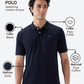 Raymond Men Black Modern Fit Solid Polo Neck Collar T-shirt