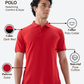 Raymond Men Red Modern Fit Solid Polo Neck Collar T-shirt