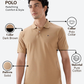 Raymond Men Brown Modern Fit Solid Polo Neck Collar T-shirt