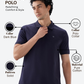 Raymond Men Blue Modern Fit Solid Polo Neck Collar T-shirt