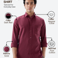 Raymond Men Red Slim Fit Solid Casual Shirt