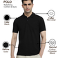 Park Avenue Men Black Slim Fit Solid Polo Neck Collar T-shirt