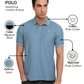 Raymond Men Blue Modern Fit Solid Polo Neck Collar T-shirt