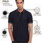 Raymond Men Blue Modern Fit Solid Polo Neck Collar T-shirt