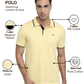 Park Avenue Men Yellow Slim Fit Solid Polo Neck Collar T-shirt