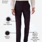 Raymond Men Maroon Slim Fit Solid Trouser