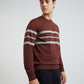 Men Brown Tailored Fit Stripe Cotton Full Sleeve Round Collar Sweatshirts