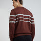 Men Brown Tailored Fit Stripe Cotton Full Sleeve Round Collar Sweatshirts