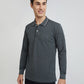 Colorplus Grey Solid Regular Fit Full Sleeve Cotton T-Shirt