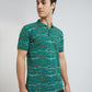 Colorplus Green Printed Regular Fit Cotton T-Shirt