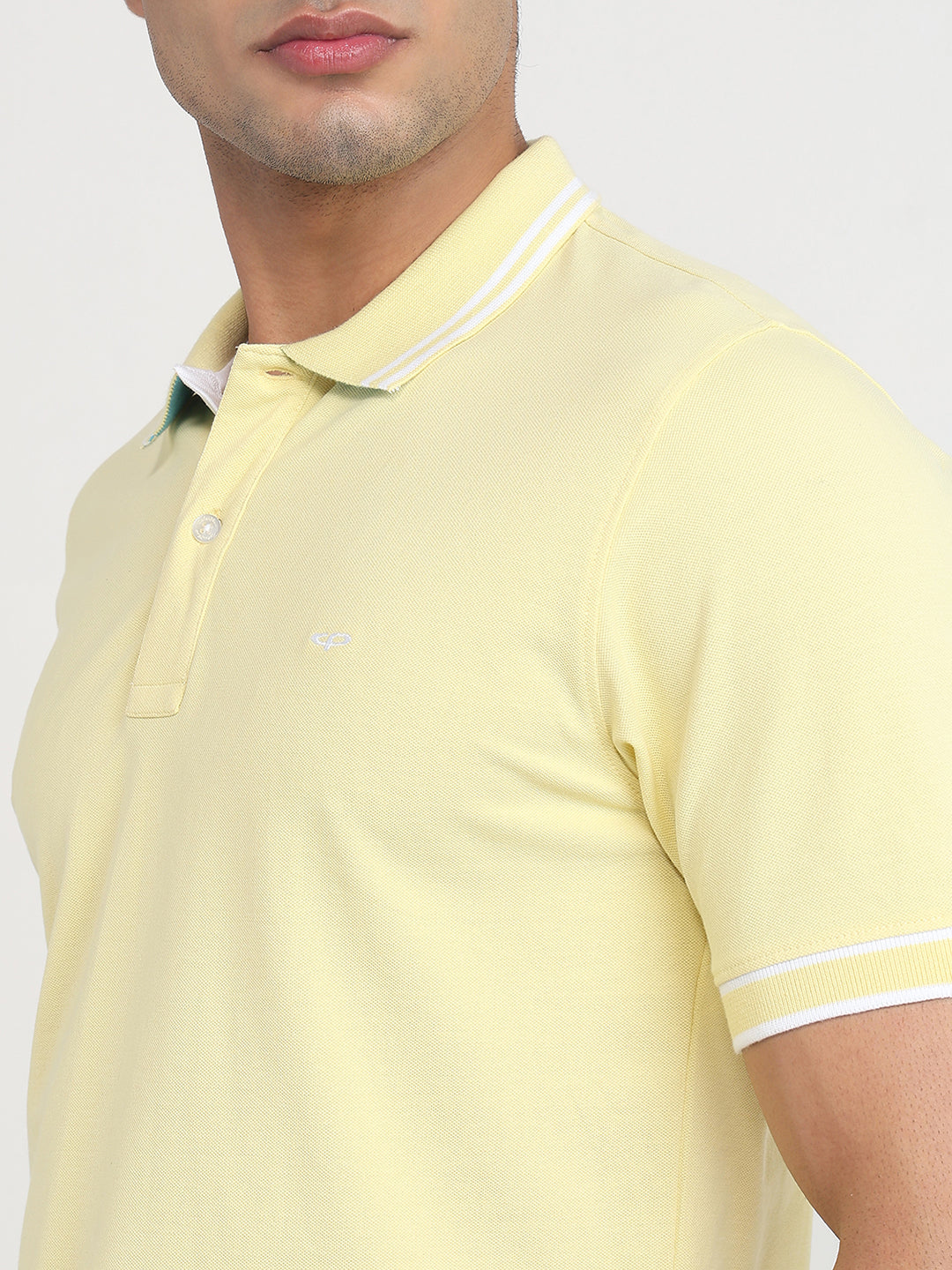 Colorplus Men Yellow Solid Regular Fit Cotton Blend T-shirt – MyRaymond