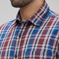 Colorplus Blue Checks Slim Fit Cotton Casual Shirt