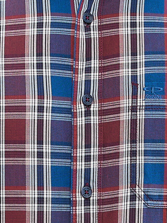 Colorplus Blue Checks Slim Fit Cotton Casual Shirt