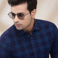 Colorplus Men Blue Regular Fit Checks Casual Shirt