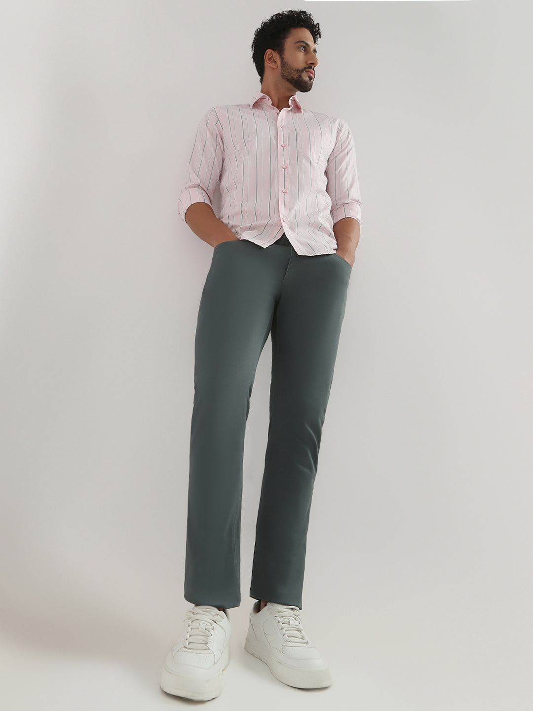 Colorplus Men Green Regular Fit Dobby Trouser – MyRaymond