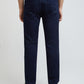 Men Blue Tapered Fit Warp Chambray Cotton Blend Jeans