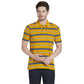 Colorplus Yellow Stripe Classic Fit Half Sleeve Cotton T-Shirt