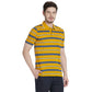 Colorplus Yellow Stripe Classic Fit Half Sleeve Cotton T-Shirt