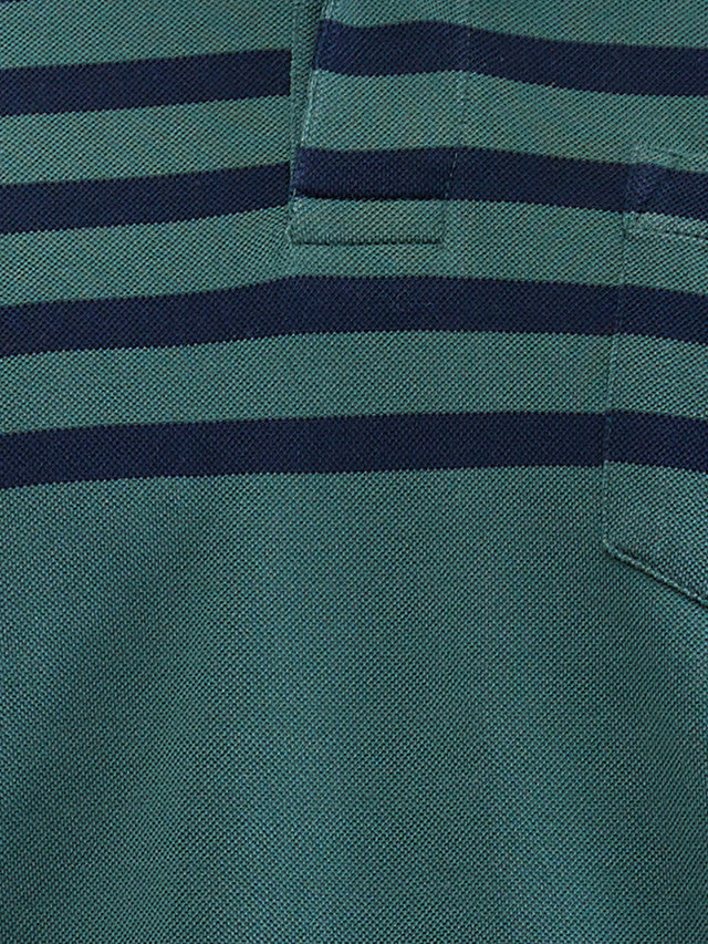 Colorplus Green Stripe Engineered Classic Fit Cotton T-Shirt