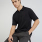 Colorplus Men Black Solid Classic Fit Cotton T-Shirt