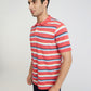 ColorPlus Men Yellow Stripe Classic Fit Cotton Half Sleeve T-Shirt