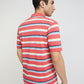 ColorPlus Men Yellow Stripe Classic Fit Cotton Half Sleeve T-Shirt