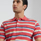 ColorPlus Men Yellow Stripe Classic Fit Cotton Half Sleeve T-Shirt