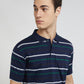 Colorplus Blue Stripe Comfort Fit Cotton T-Shirt