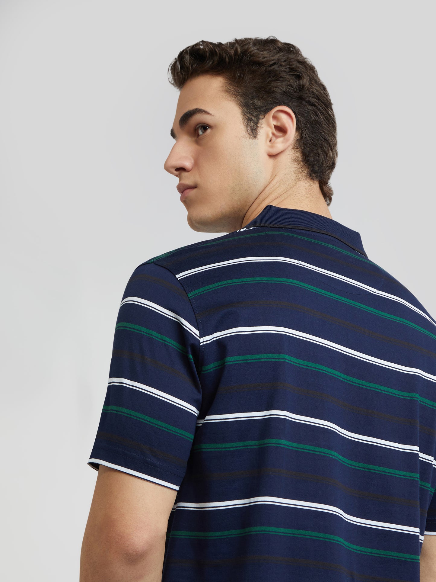 Colorplus Blue Stripe Comfort Fit Cotton T-Shirt