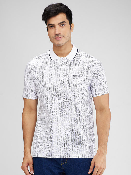 Colorplus White Printed Comfort Fit Cotton T-Shirt