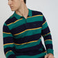 Colorplus Green Stripe Regular Fit Cotton T-Shirt