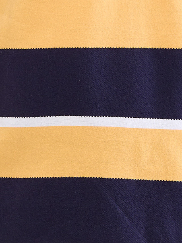 Colorplus Yellow Stripe Regular Fit Cotton T-Shirt